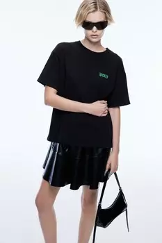 Свободная футболка с принтом H&M, черный