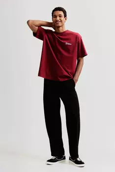 Свободная футболка с принтом H&M, красный