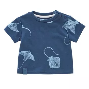 Свободная футболка с принтом по всей поверхности Omamimini, темно-синий