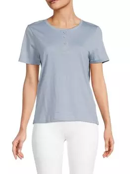 Свободная футболка с рисунком Хенли Saks Fifth Avenue, цвет Seabreeze