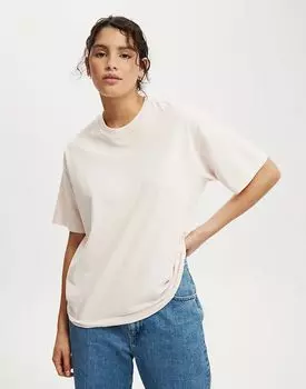 Свободная футболка свободного кроя розового цвета Cotton:On