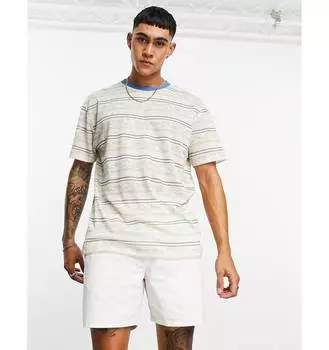 Свободная футболка в абстрактную полоску с принтом ASOS DESIGN ASOS DESIGN