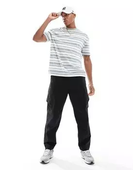 Свободная футболка в зелено-синюю полоску ASOS DESIGN