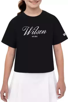 Свободная футболка Wilson с надписью для девочек, черный