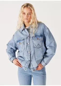 Свободная голубая женская куртка WU41W9501-Light Blue Wrangler, синий