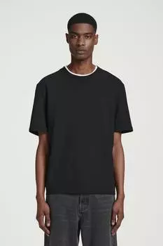 Свободная хлопковая футболка Cos, черный