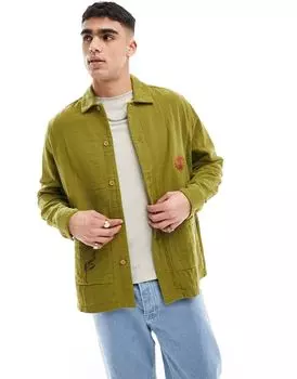 Свободная хлопковая рубашка ASOS DESIGN с фактурным принтом