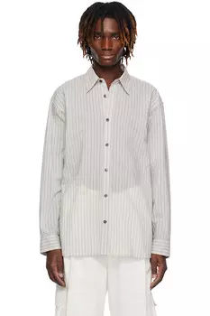 Свободная хлопковая рубашка Dries Van Noten, серый