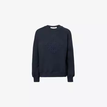 Свободная хлопковая толстовка The Couture Club с вышитым логотипом, синий