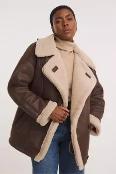 Свободная куртка-авиатор Jd Williams, коричневый