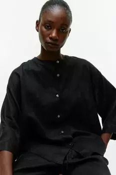 Свободная льняная рубашка Arket, черный