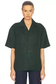 Свободная льняная рубашка WAO, цвет Forest Green