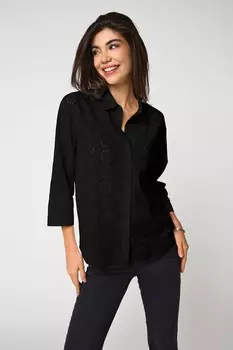 Свободная летняя рубашка с вышивкой Jdy, черный