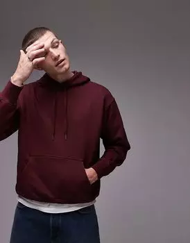 Свободная махровая толстовка ARKET бордового цвета