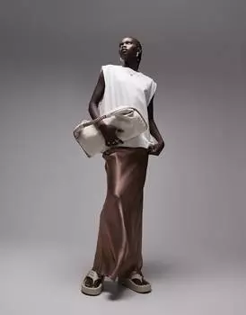 Свободная майка большого размера светло-бежевого цвета Topshop