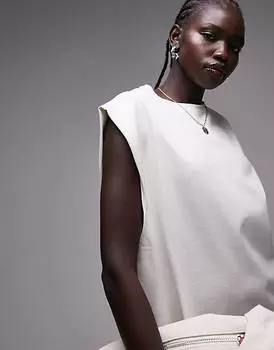 Свободная майка оверсайз цвета экрю Topshop