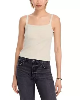 Свободная майка с квадратным вырезом Slub rag & bone, коричневый/бежевый