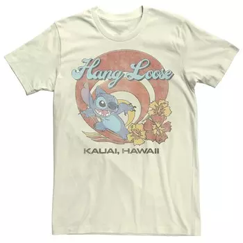 Свободная мужская футболка Disney's Lilo & Stitch Kauai Hawaii Licensed Character, цвет Natural