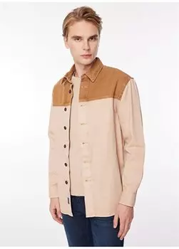 Свободная мужская рубашка с воротником из верблюжьей шерсти с рисунком A3WM-GML2 Aeropostale