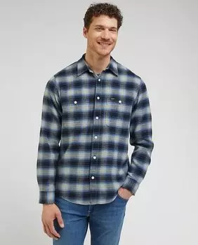 Свободная мужская рубашка в клетку черного цвета Lee, черный