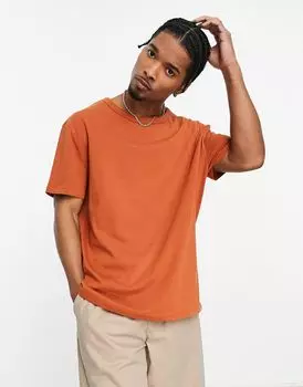 Свободная оранжевая футболка ASOS DESIGN из плотной ткани плотностью 240 г/м