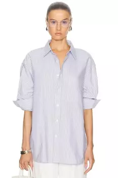 Свободная оксфордская рубашка WAO, цвет Navy Stripe