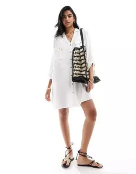 Свободная пляжная рубашка белого цвета Accessorize