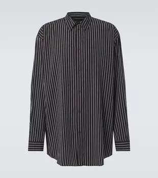 Свободная полосатая поплиновая рубашка Balenciaga, 1070-Black/White