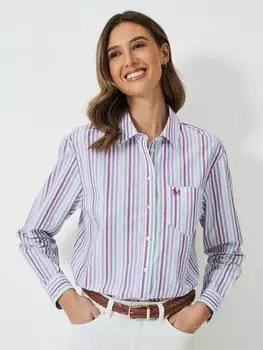 Свободная поплиновая рубашка в полоску Crew Clothing, разноцветный