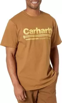 Свободная посадка, тяжелая футболка с короткими рукавами и графическим рисунком на открытом воздухе Carhartt, цвет Carhartt Brown