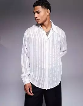 Свободная прозрачная рубашка белого цвета ASOS DESIGN