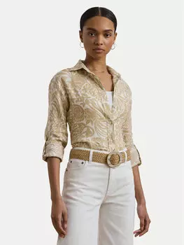 Свободная рубашка 200963700002 Lauren Ralph Lauren, бежевый