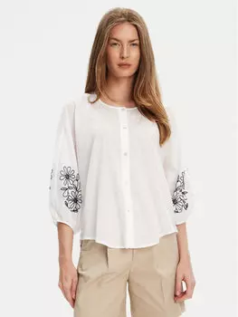 Свободная рубашка 5VZCDQ0BN United Colors Of Benetton, белый