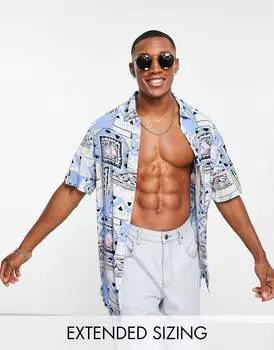 Свободная рубашка ASOS DESIGN с винтажным пастельным принтом ASOS DESIGN