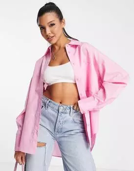 Свободная рубашка бледно-розового цвета с глубоким подолом ASOS DESIGN ASOS DESIGN