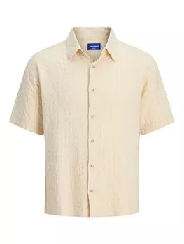 Свободная рубашка Dobby 12277184 Jack&Jones, бежевый