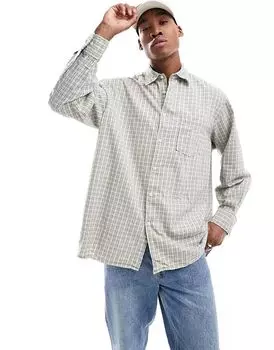 Свободная рубашка из хлопка бежевого цвета Jack & Jones