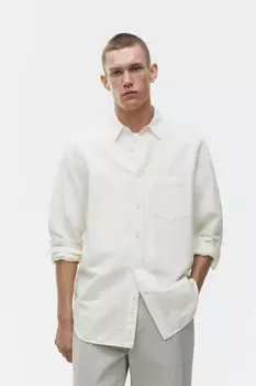 Свободная рубашка из льна и хлопка Arket, бежевый