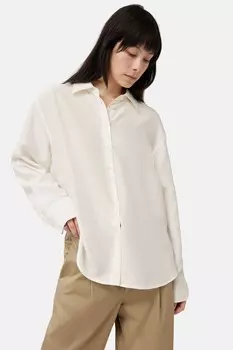 Свободная рубашка из шелка хаботай Jigsaw, бежевый