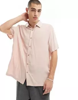 Свободная рубашка из вискозы пыльно-розового цвета ASOS DESIGN