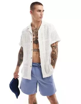 Свободная рубашка крючком с короткими рукавами ASOS DESIGN