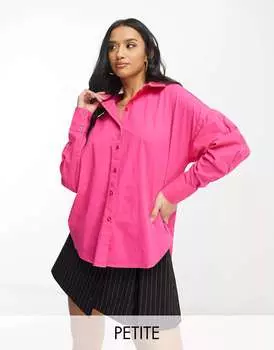 Свободная рубашка Pieces Petite ярко-розового цвета
