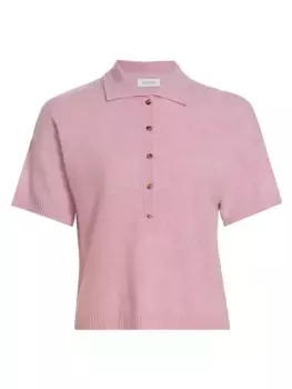 Свободная рубашка-поло из кашемира Naadam, цвет pink mist