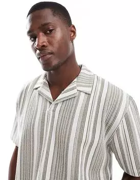 Свободная рубашка поло revere в полоску ASOS DESIGN