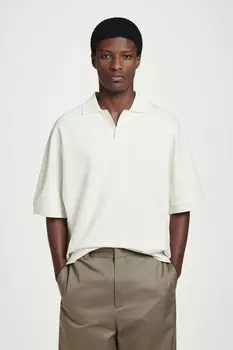 Свободная рубашка поло с открытым воротником COS, белый