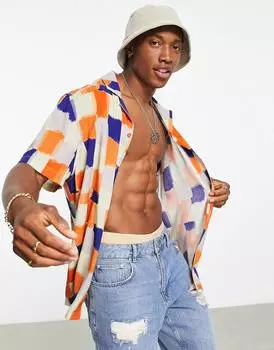 Свободная рубашка с абстрактным принтом ASOS DESIGN