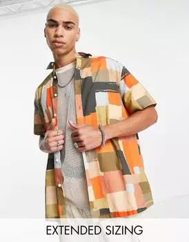 Свободная рубашка с абстрактным принтом ASOS DESIGN