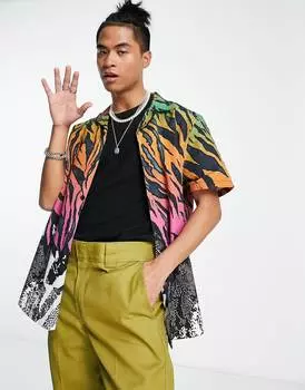 Свободная рубашка с абстрактным принтом под зебру ASOS DESIGN