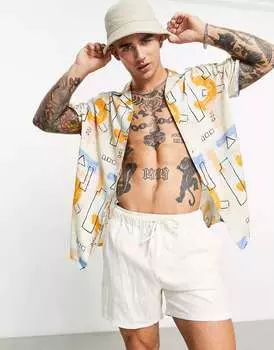 Свободная рубашка с абстрактным принтом в винтажном стиле ASOS