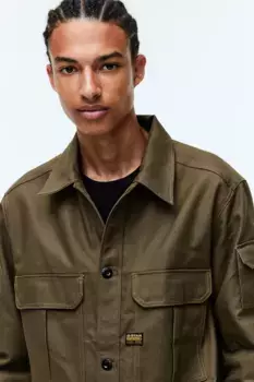 Свободная рубашка с длинными рукавами и двумя карманами H&M, зеленый